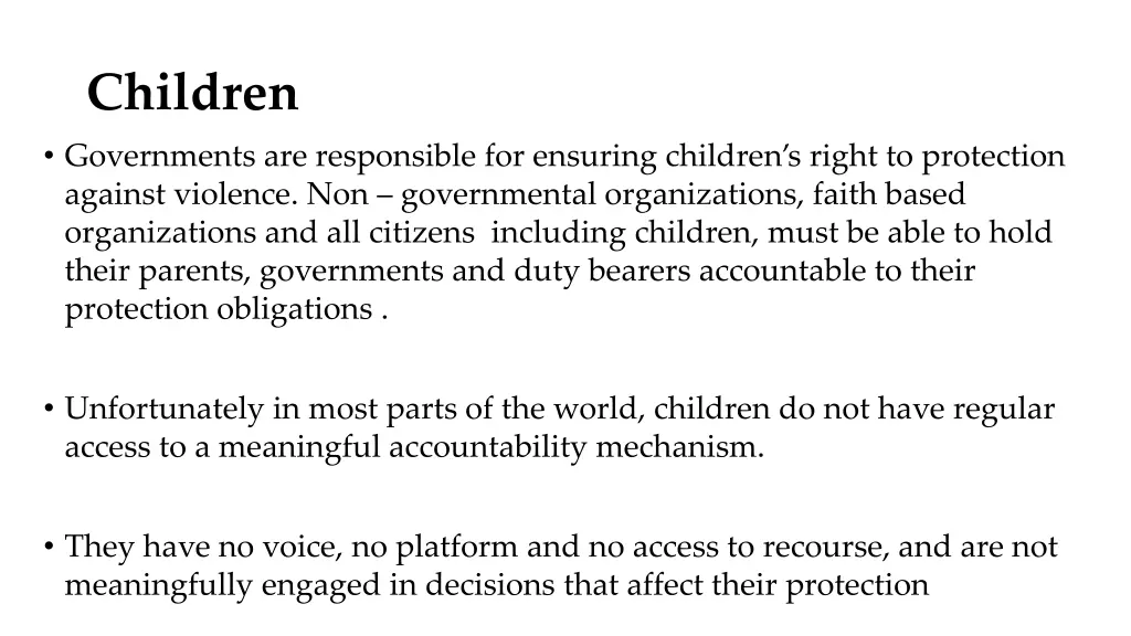 children governments are responsible for ensuring