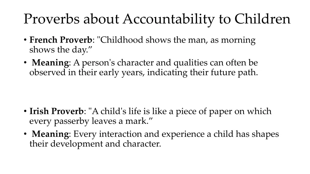 proverbs about accountability to children 1