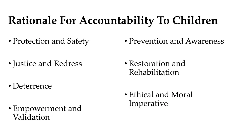 rationale for accountability to children