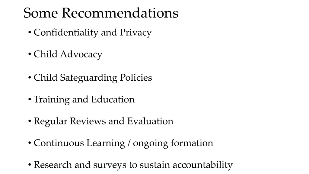 some recommendations 1