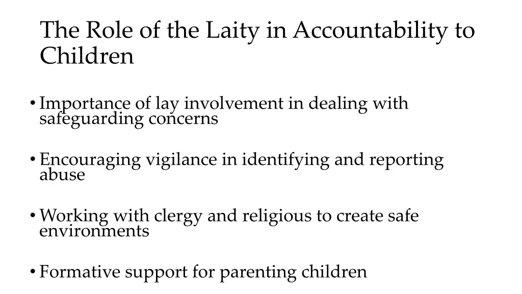 the role of the laity in accountability