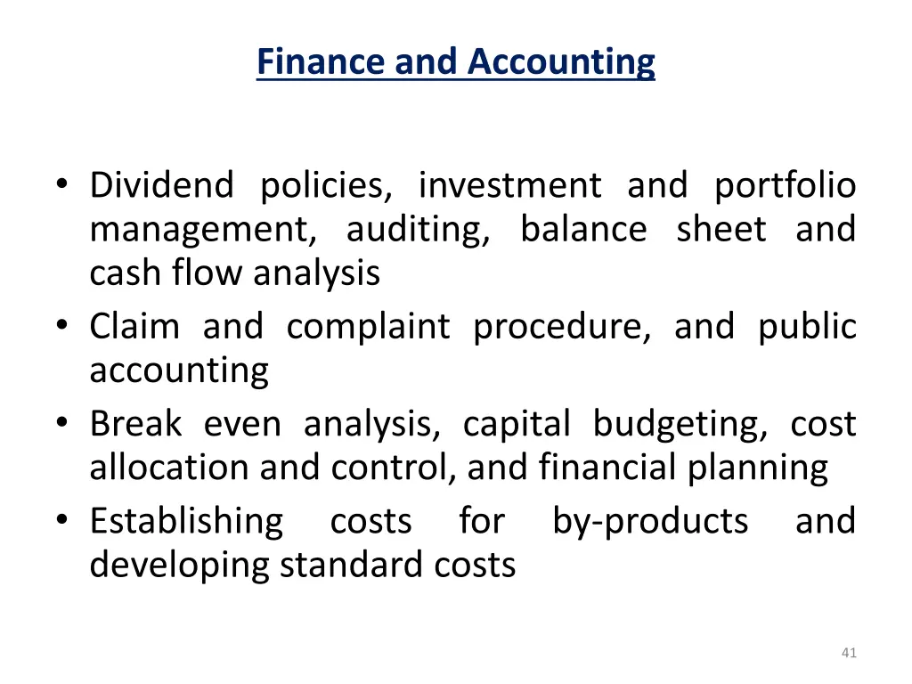 finance and accounting