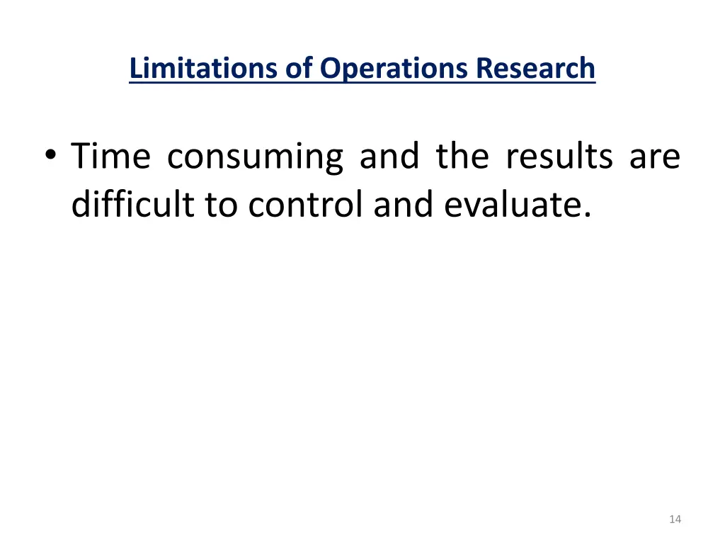 limitations of operations research 1