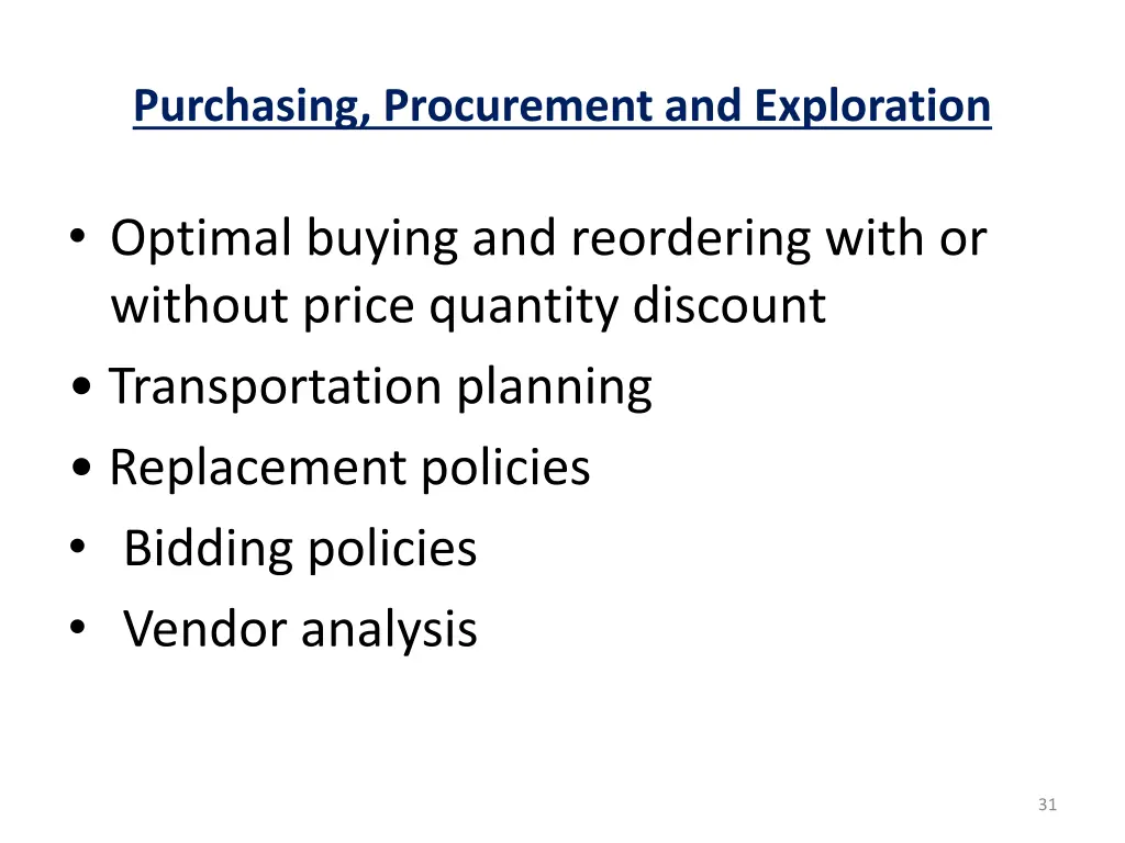 purchasing procurement and exploration