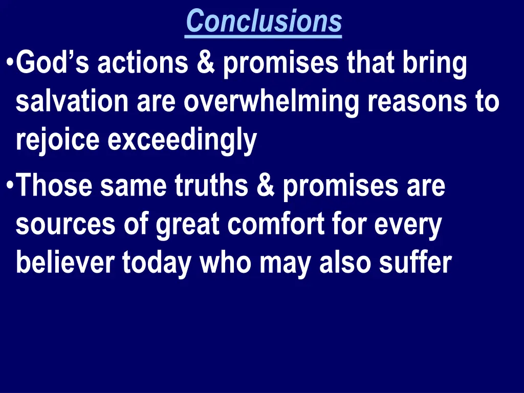 conclusions