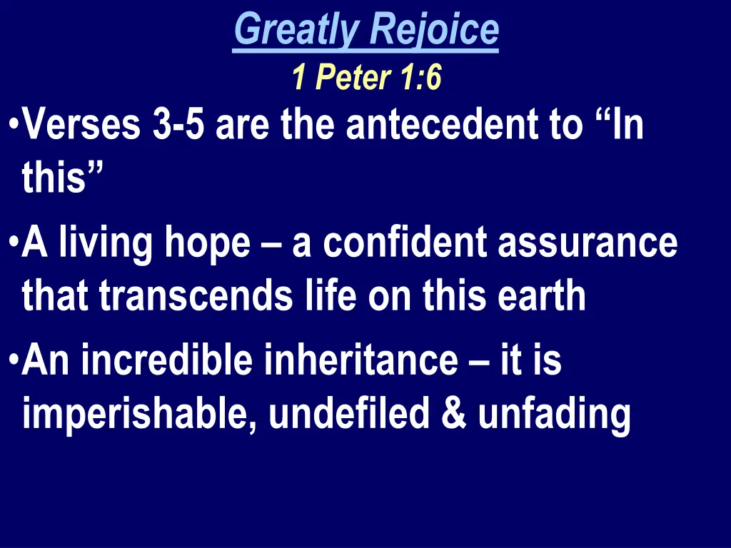 greatly rejoice 1 peter 1 6