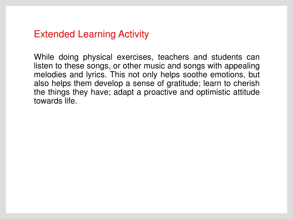 extended learning activity