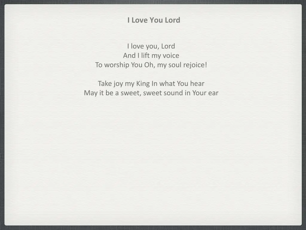 i love you lord 2