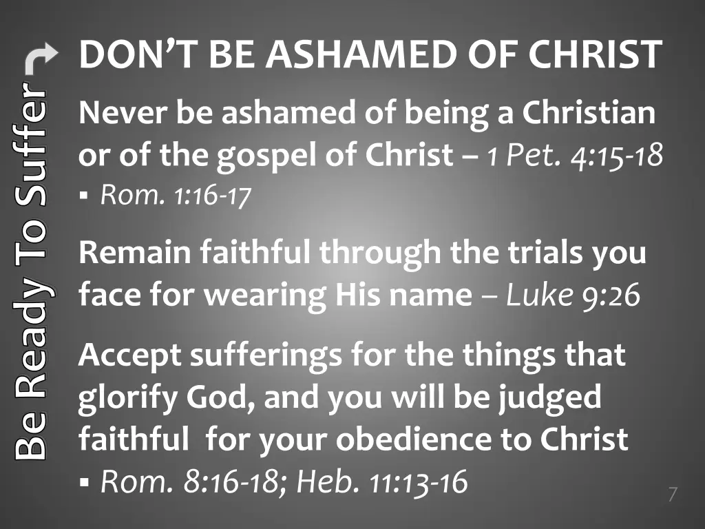 don t be ashamed of christ