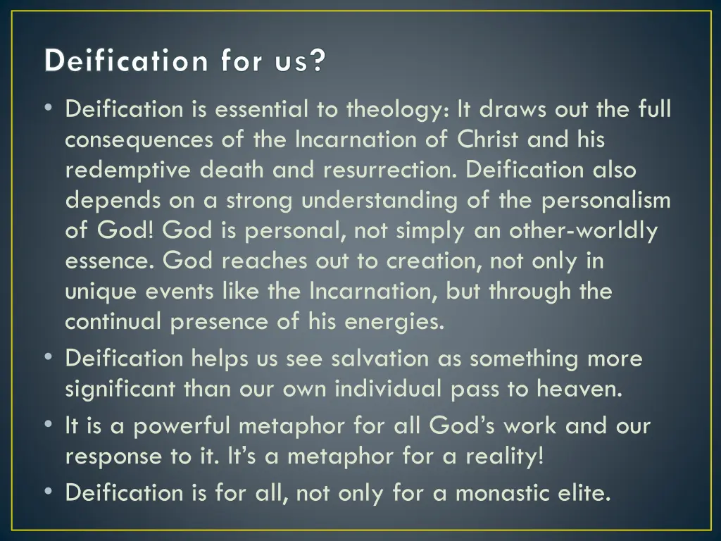 deification for us deification is essential