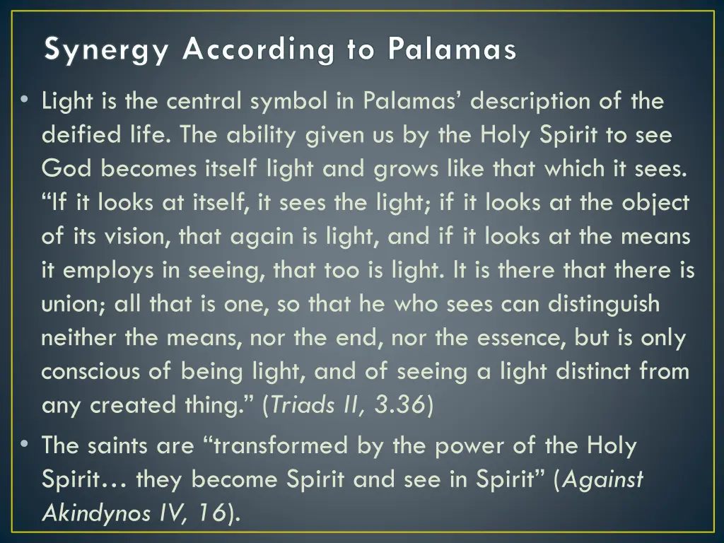 synergy according to palamas 1