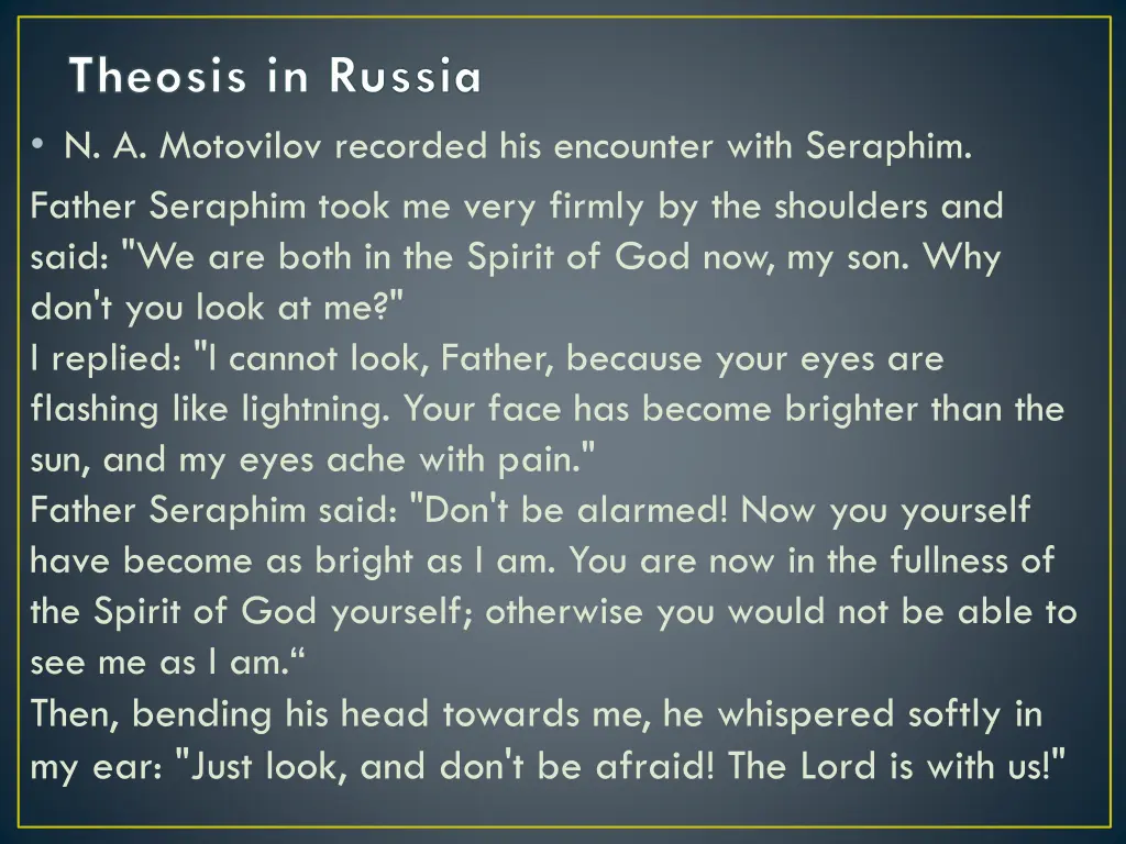 theosis in russia n a motovilov recorded