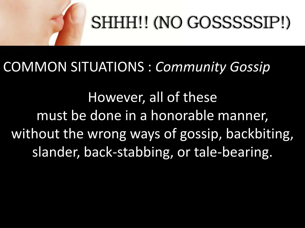 common situations community gossip 2