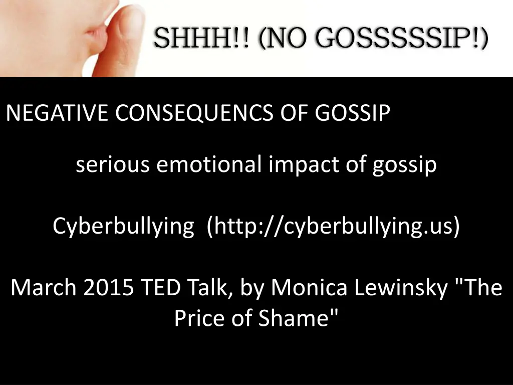 negative consequencs of gossip 8