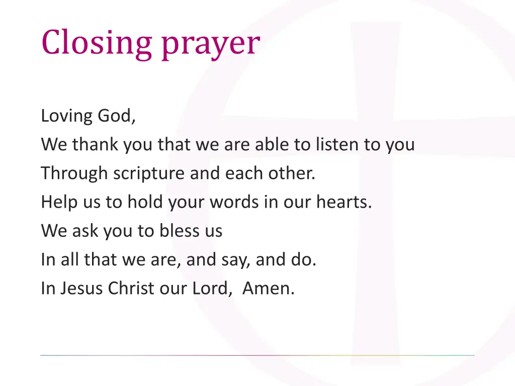 closing prayer