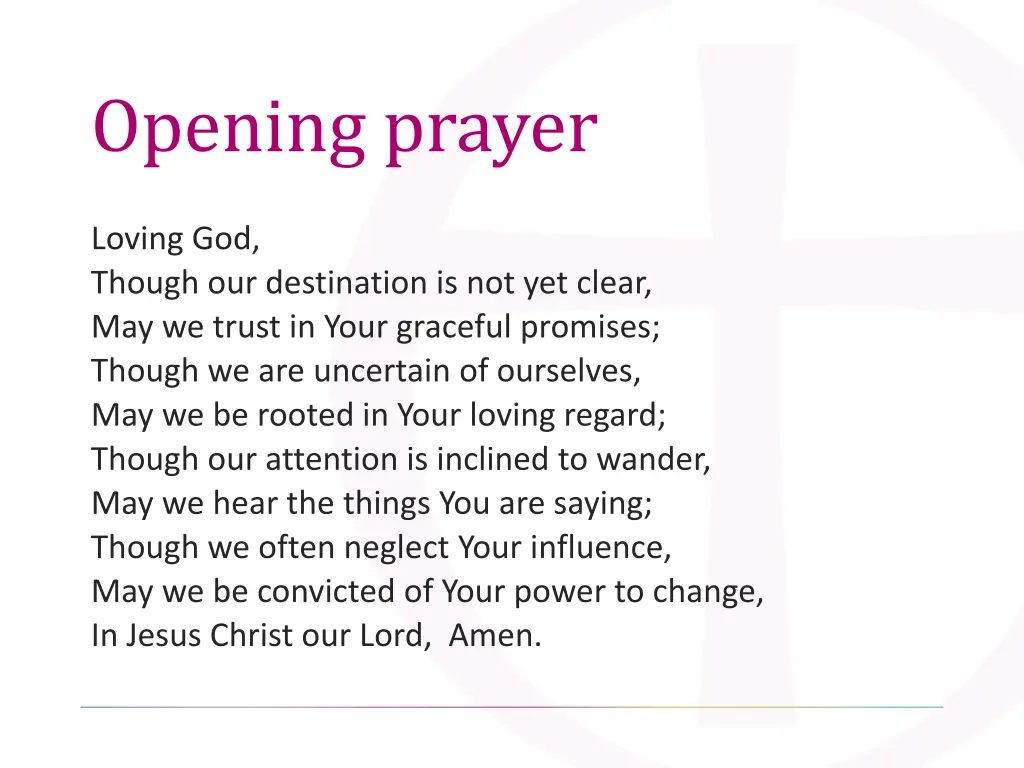 opening prayer