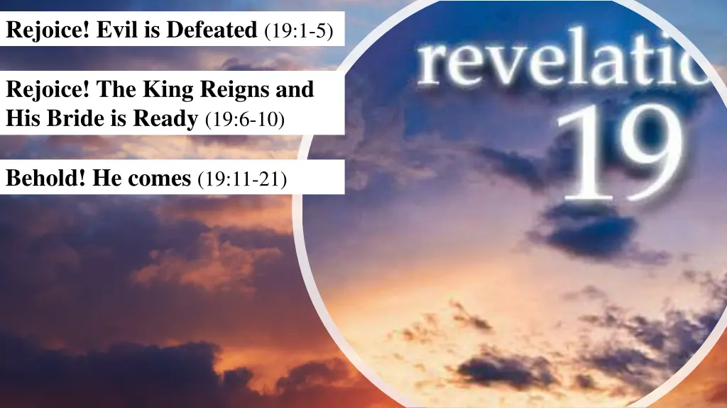 rejoice evil is defeated 19 1 5