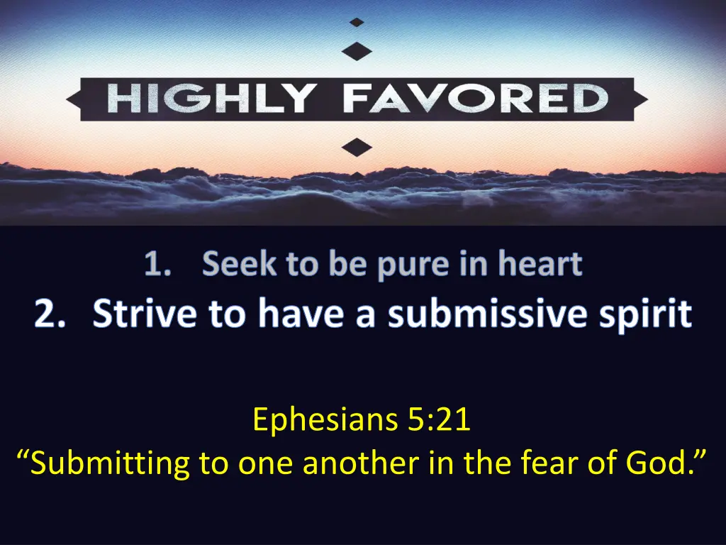 seek to be pure in heart strive to have