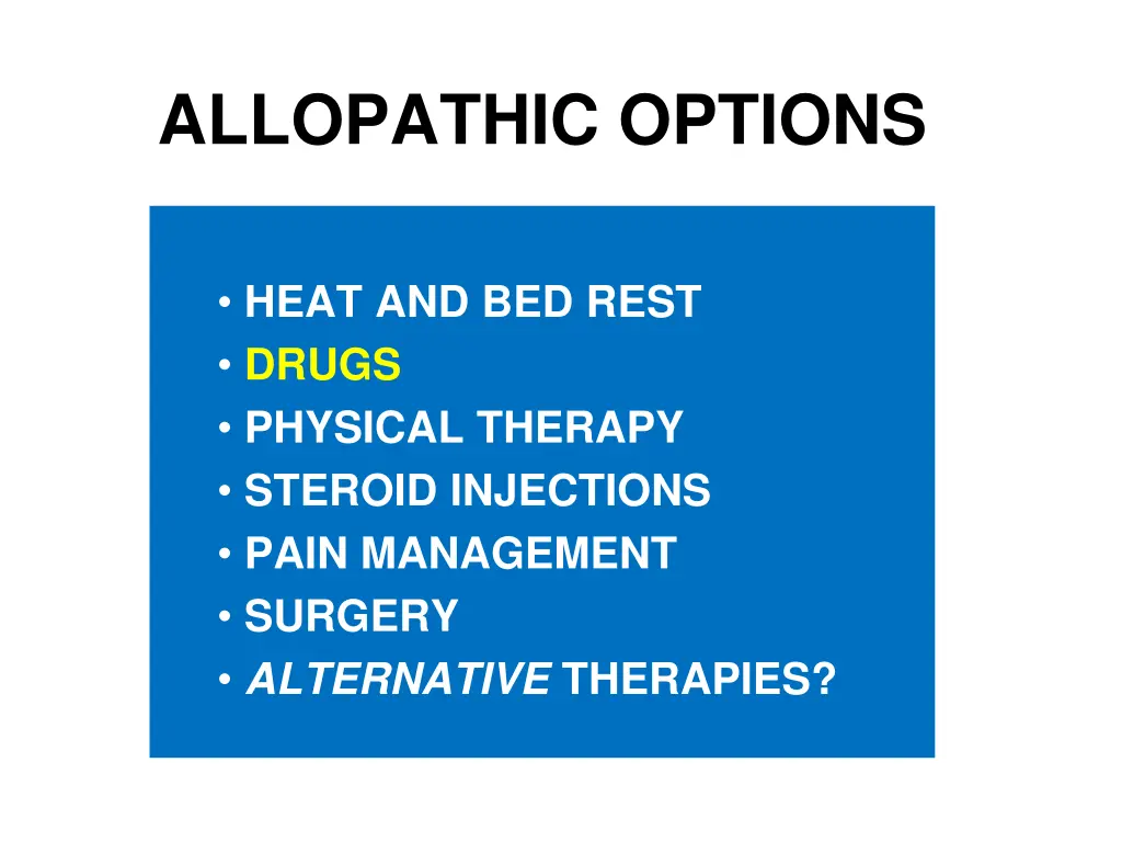 allopathic options