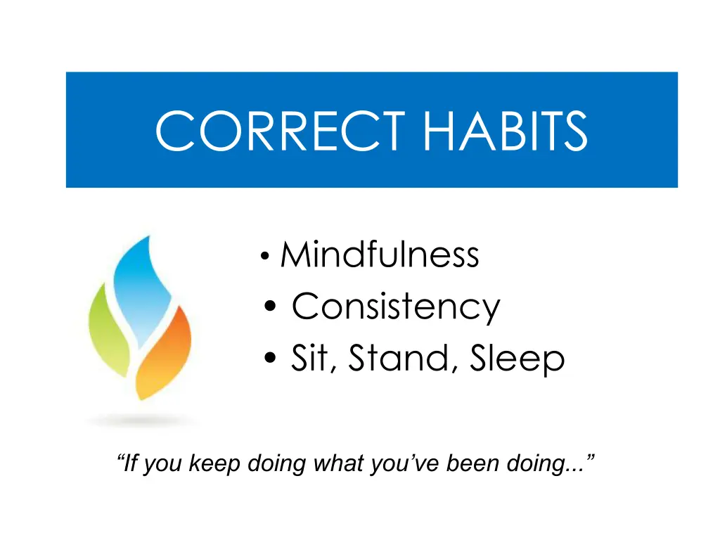 correct habits