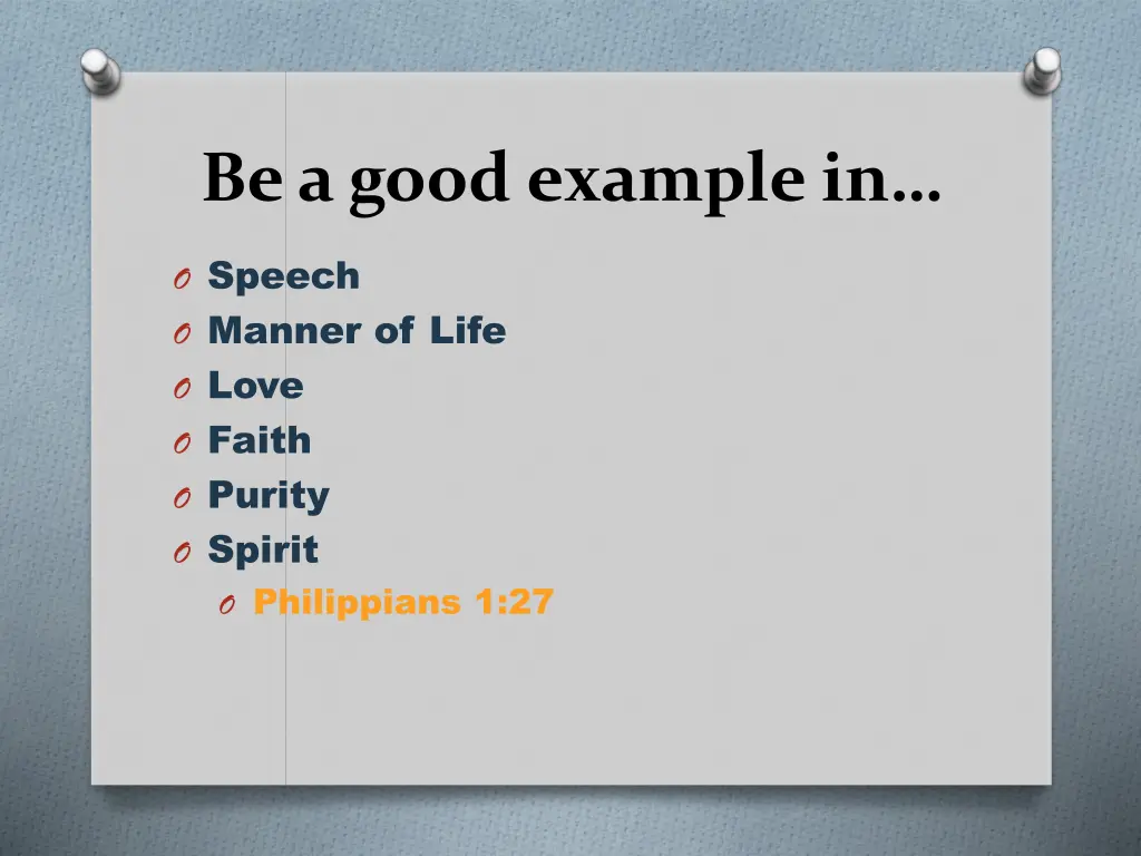 be a good example in 5