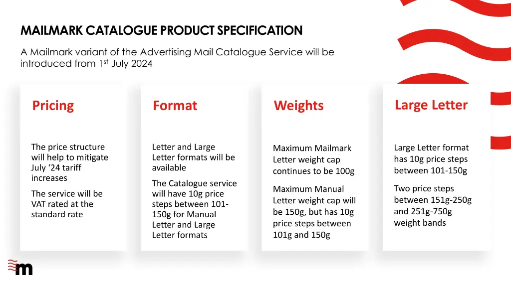 mailmark catalogue product specification