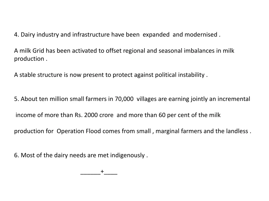 4 dairy industry and infrastructure have been