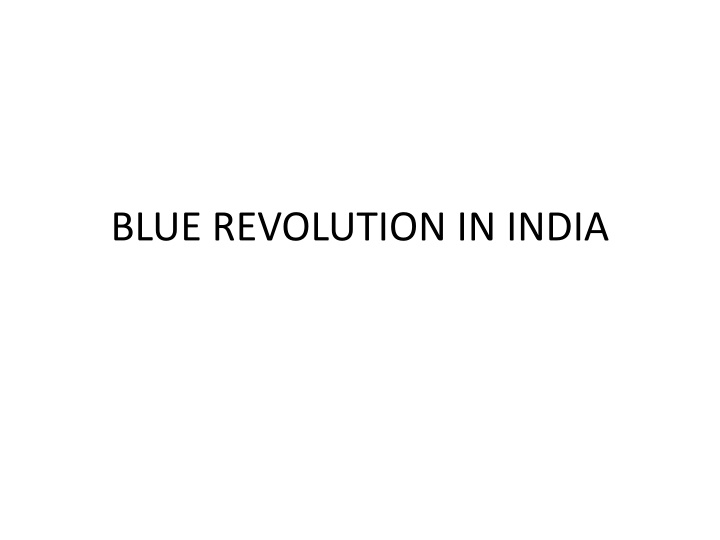 blue revolution in india