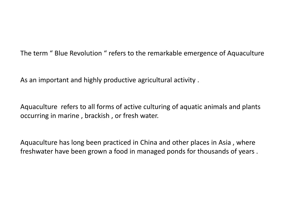 the term blue revolution refers to the remarkable