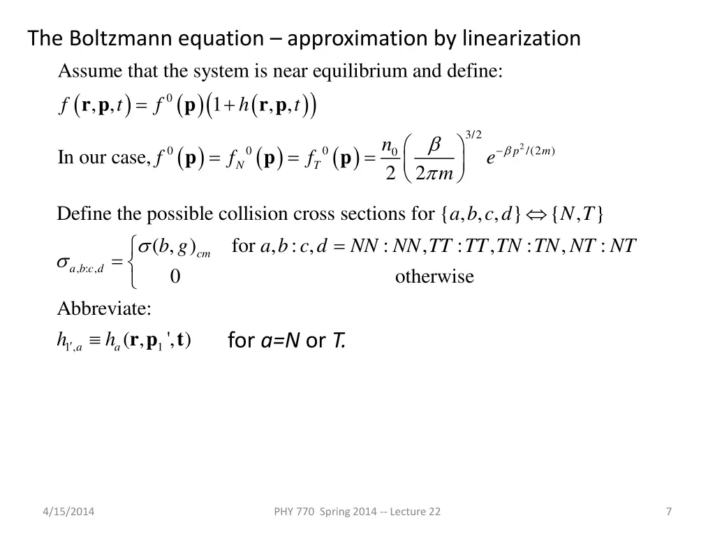 the boltzmann equation approximation