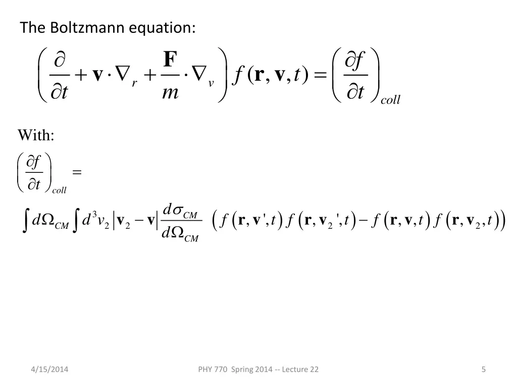 the boltzmann equation