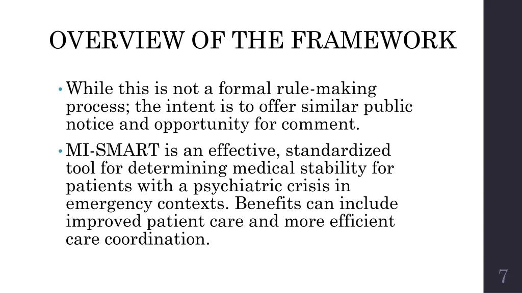 overview of the framework