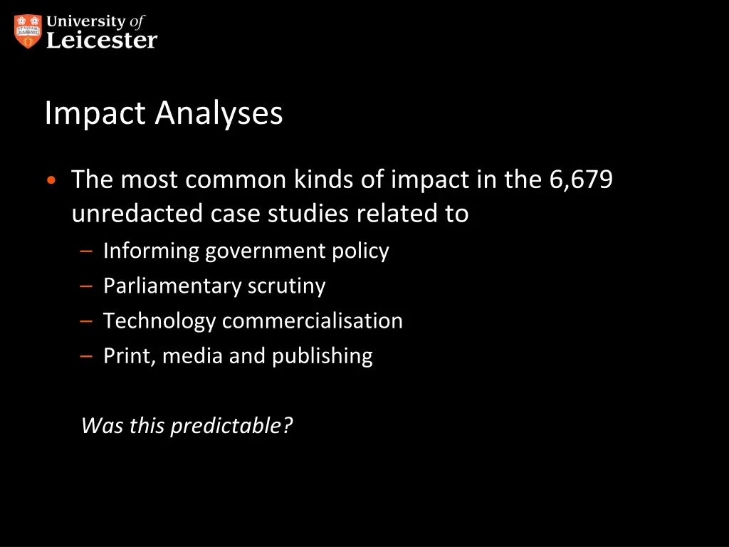 impact analyses