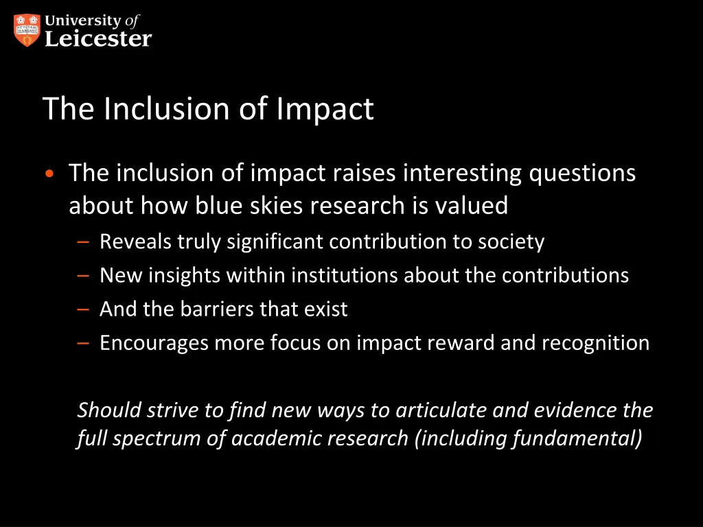 the inclusion of impact