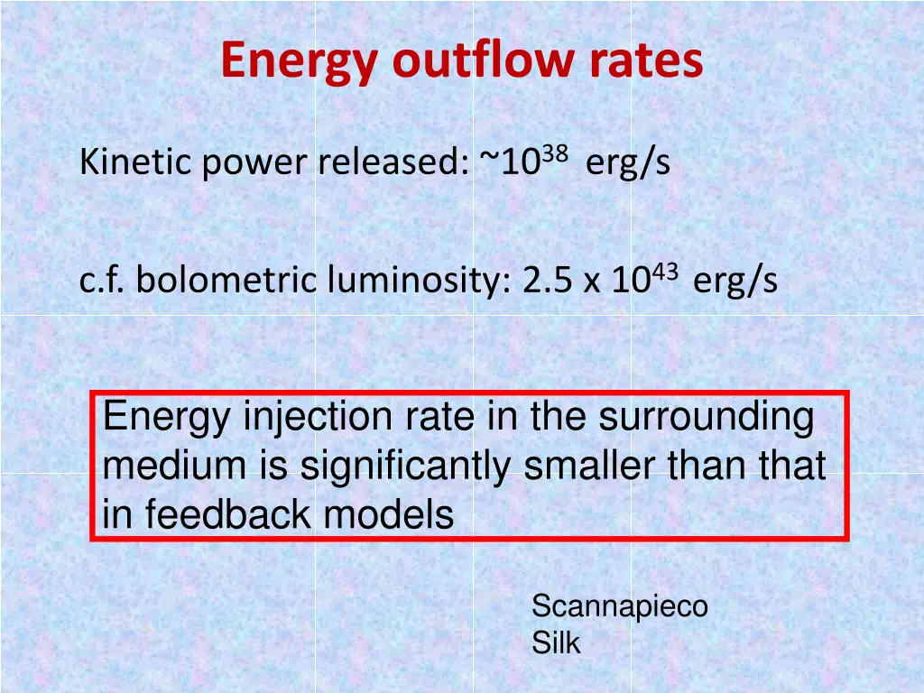 energy outflow rates