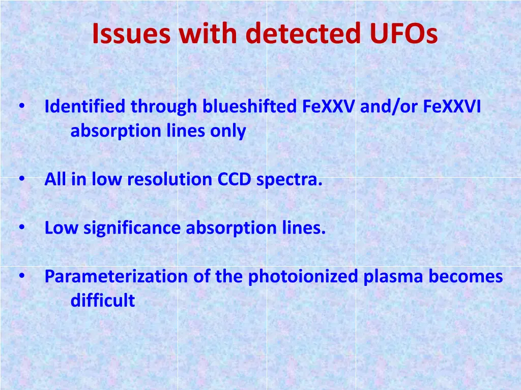 issues with detected ufos