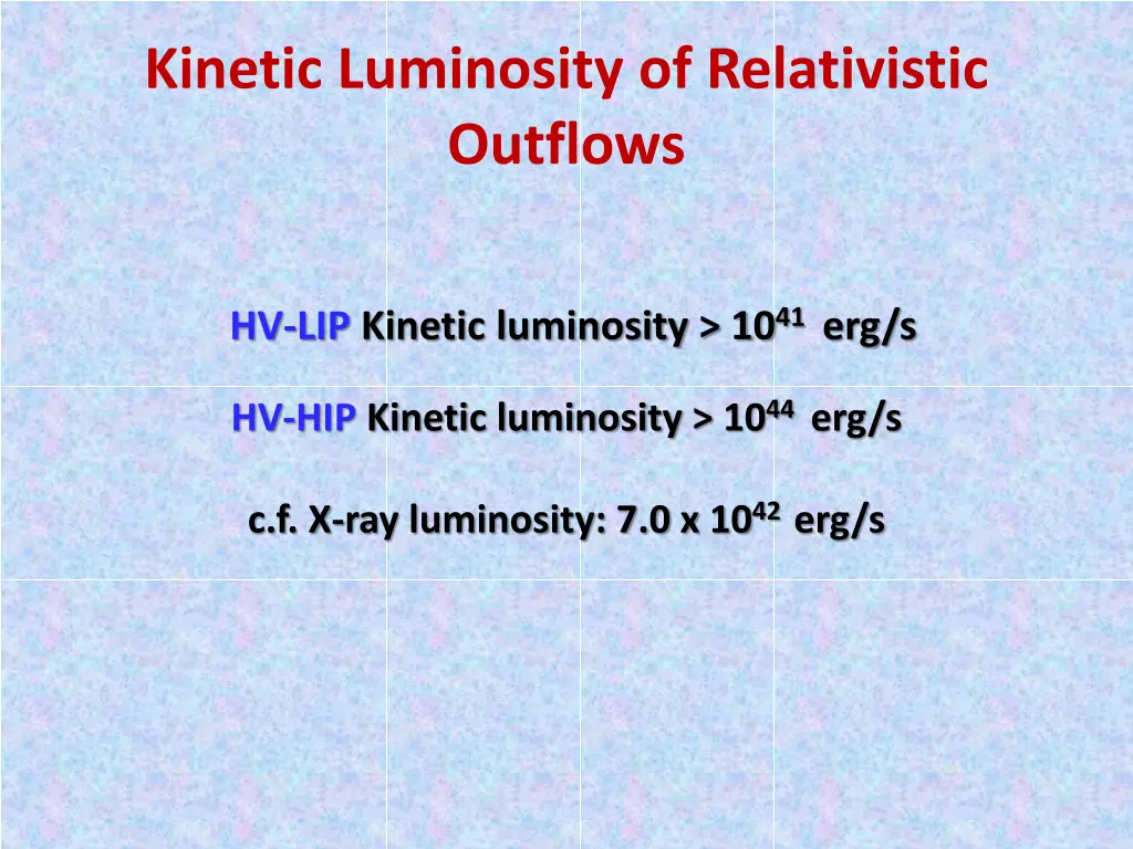 kinetic luminosity of relativistic outflows