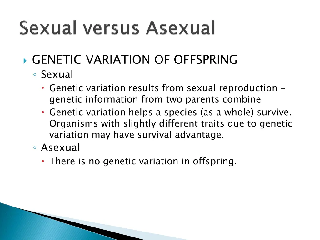 genetic variation of offspring sexual genetic