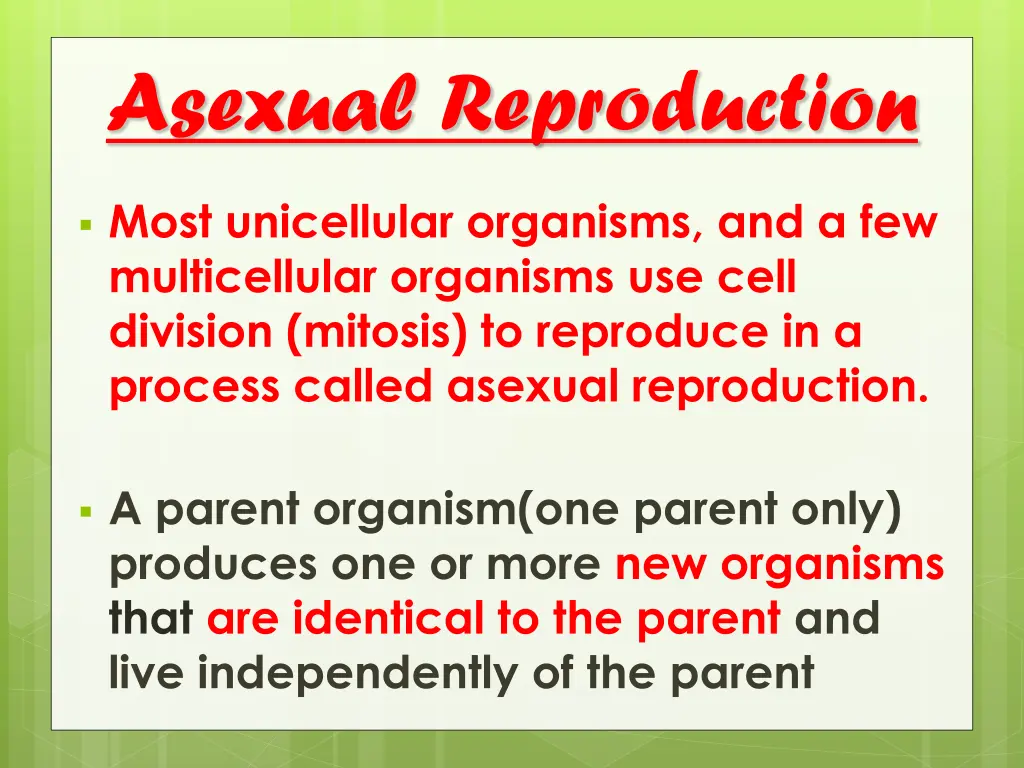 asexual reproduction