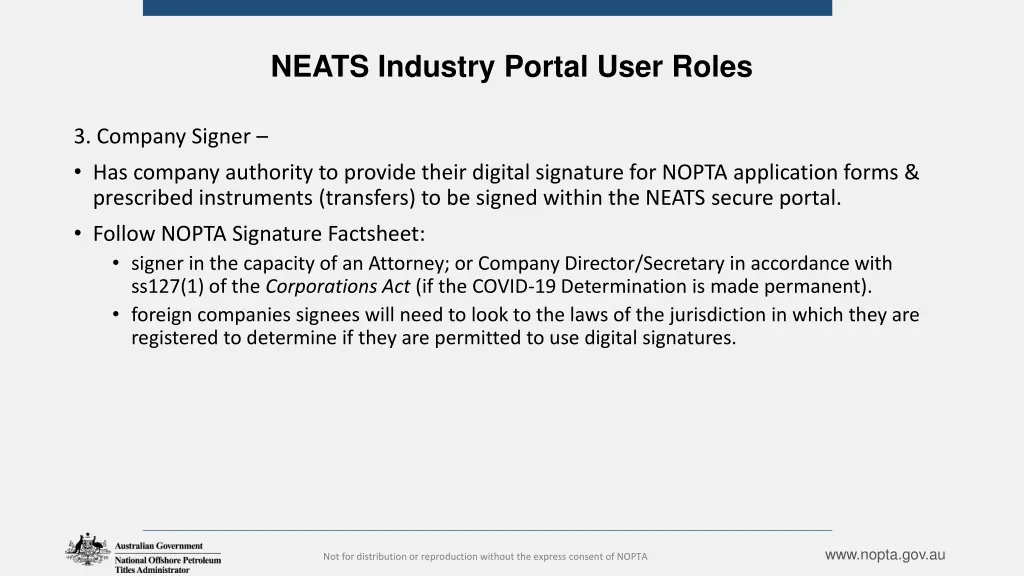 neats industry portal user roles 2