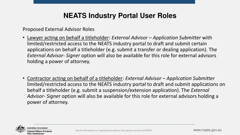 neats industry portal user roles 3