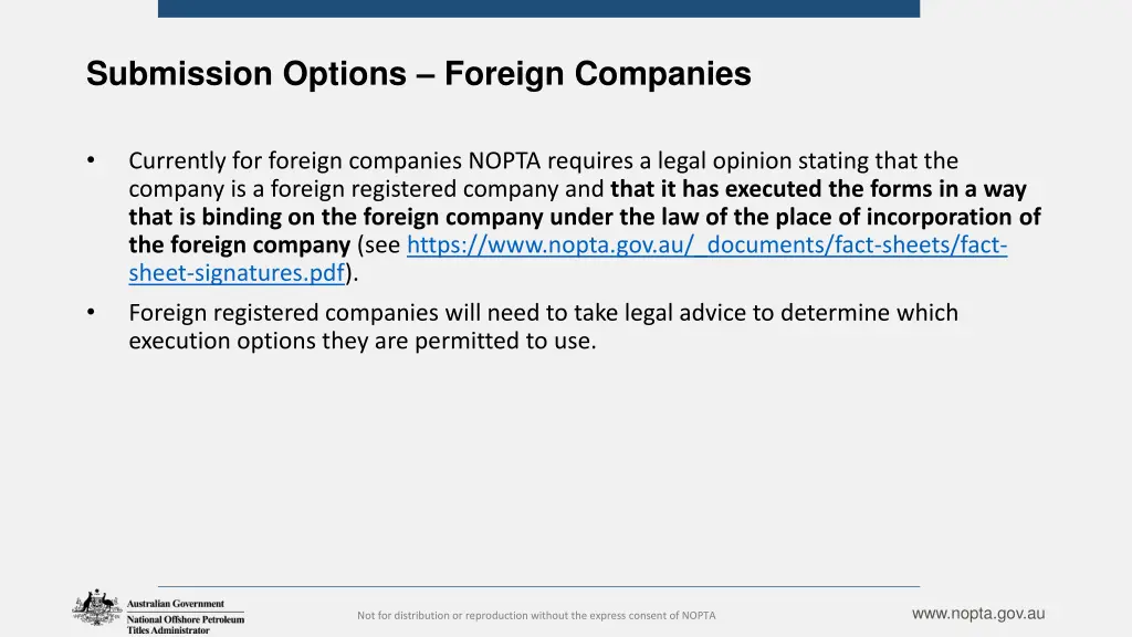 submission options foreign companies