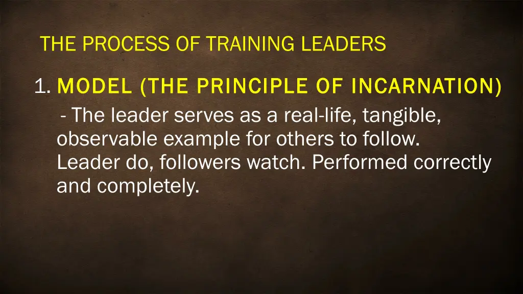 the process of training leaders