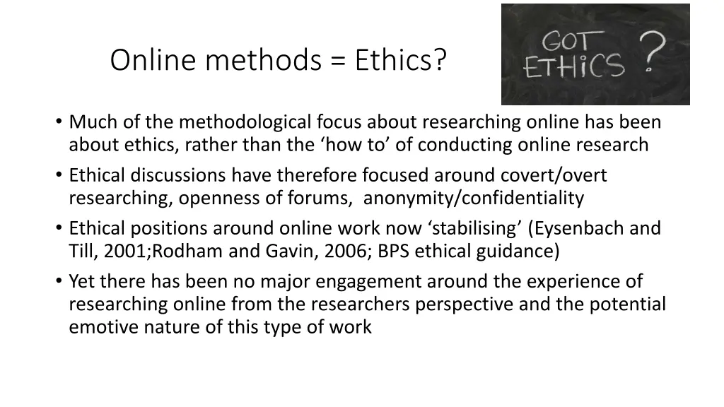 online methods ethics