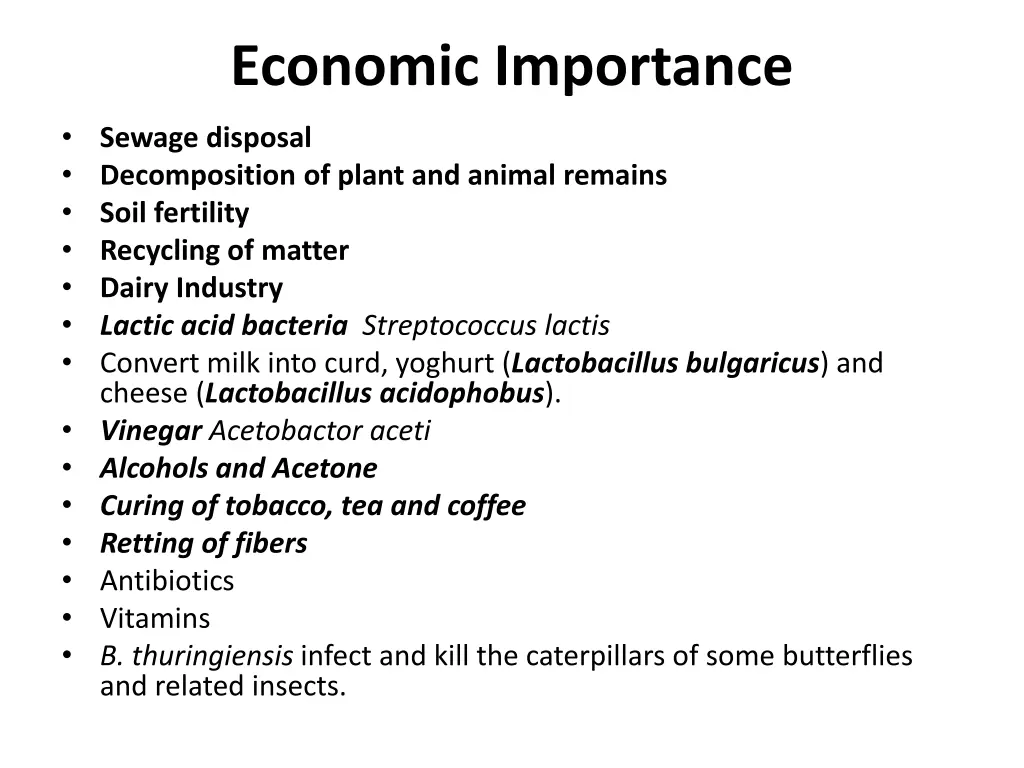 economic importance 1