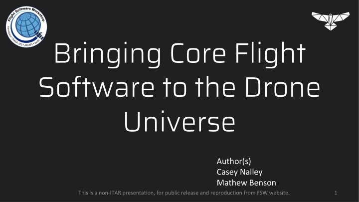 bringing core flight software to the drone