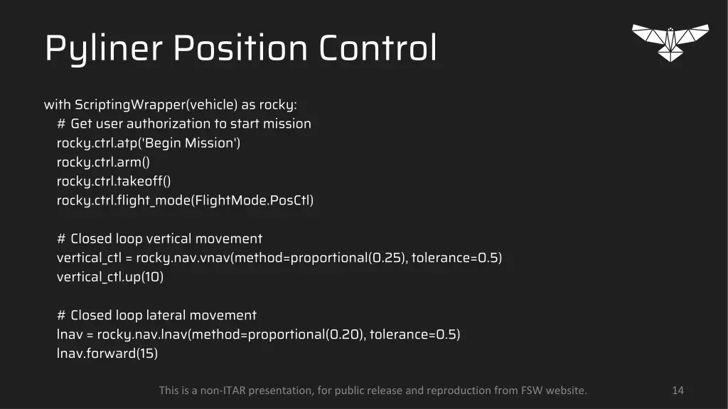 pyliner position control