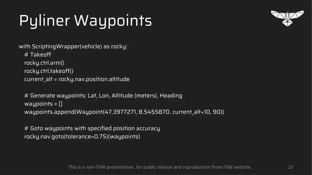 pyliner waypoints