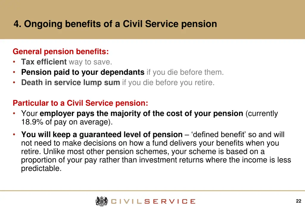 4 ongoing benefits of a civil service pension