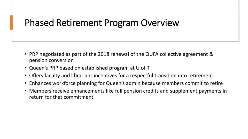 phased retirement program overview phased